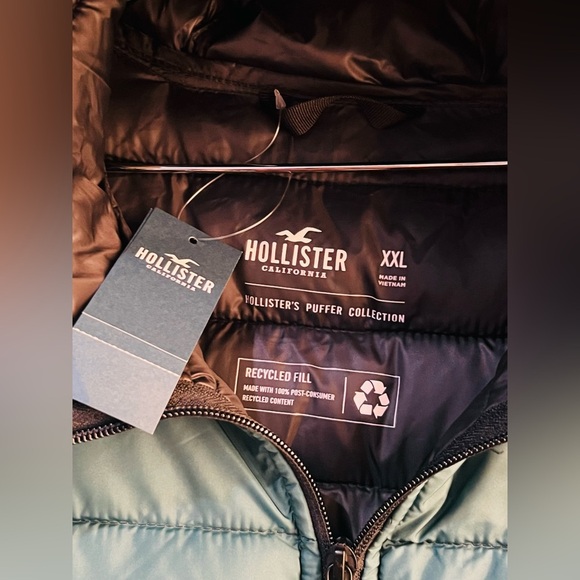 Hollister XXL men’s jacket winter perfect color green and black - Picture 4 of 10